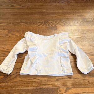 Crewcuts White Ruffle Sweater Size 6-7